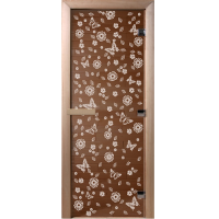 Дверь Doorwood Цветы и бабочки бронза