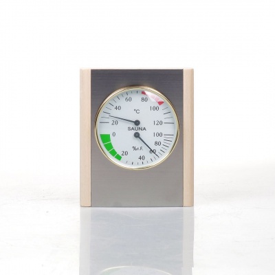 Термометр гигрометр с рамкой из нержавейки V-T077