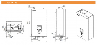 Котел отопительный электрический ZOTA "Lux-X"-15