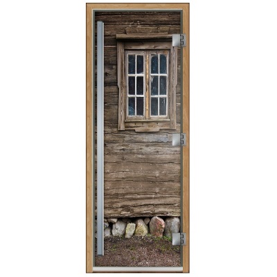 Дверь для бани и сауны Престиж с фотопечатью А042